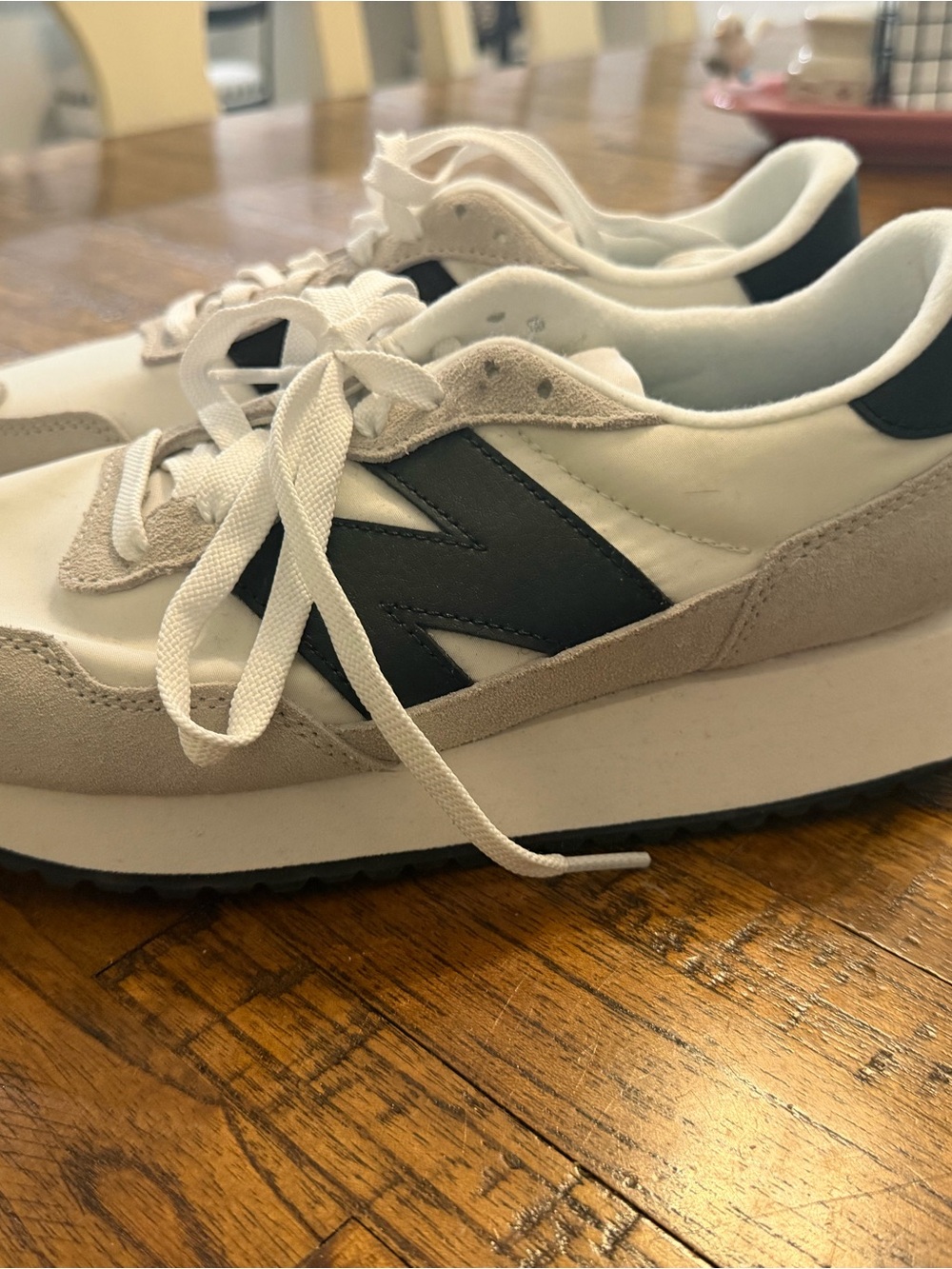 New Balance Women's White & Black Platform Sneakers